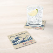 Blue Wave 2024 - individualisierbarer Kampagnen-Un Rechteckiger Pappuntersetzer (Vor Ort)