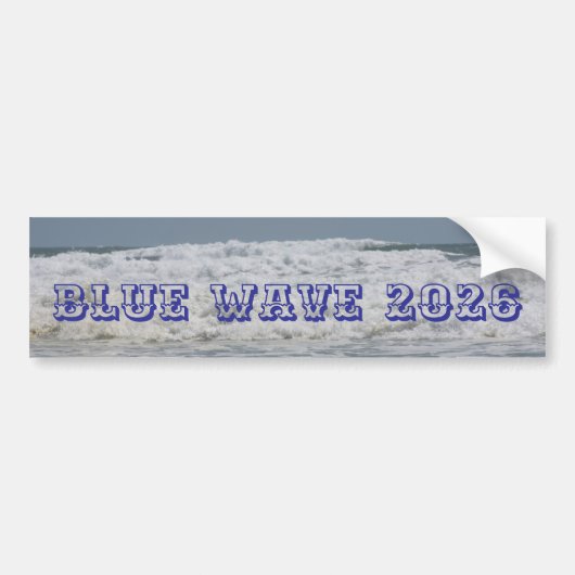 Blue Wave 2026 Autoaufkleber (Vorne)