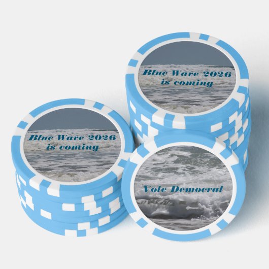Blue Wave 2026 poker chips (Stapel)