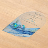 Blue wave 50 Years Birthday Acryleinladung Acryleinladungen (Ablage )