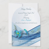 Blue wave 50 Years Birthday Einladung (Vorderseite)