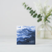 Blue Wave Abstrakt ID795 Quadratische Visitenkarte (Stehend Vorderseite)