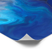 Blue Wave Abstraktes Digitalbild Poster (Ecke)