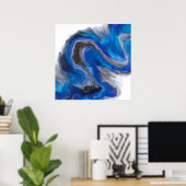 Blue Wave Abstraktes Digitalbild Poster (Heimbüro)