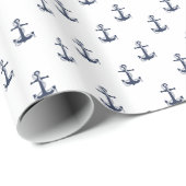 Blue Wave Anchor Navy/Wht ID836 Geschenkpapier (Rolleneckpunkt)