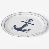 Blue Wave Anchor Navy/Wht ID836 Pappteller (Schrägansicht)