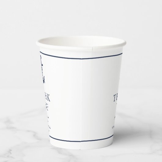 Blue Wave Anchor Wedding Danke, V2 ID836 Pappbecher (Rechts)