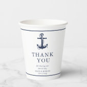 Blue Wave Anchor Wedding Danke, V2 ID836 Pappbecher (Vorderseite)