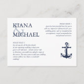 Blue Wave Anchor Wedding Details Navy/Wht ID836 Begleitkarte (Vorderseite)