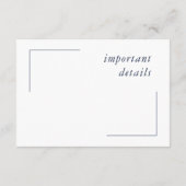 Blue Wave Anchor Wedding Details Navy/Wht ID836 Begleitkarte (Rückseite)