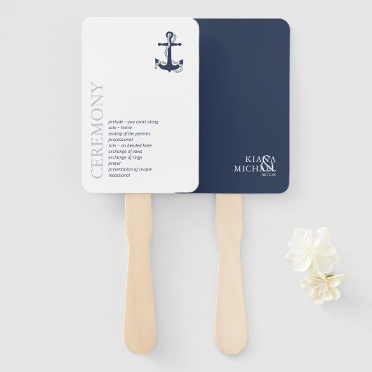 Blue Wave Anchor Wedding ID836 Fächer (Vorne und Hinten)