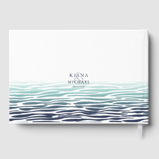 Blue Wave Anchor Wedding ID836 Gästebuch (Rückseite)
