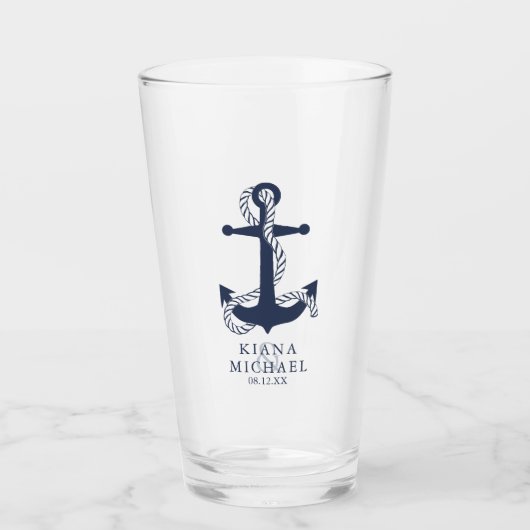 Blue Wave Anchor Wedding ID836 Glas (Vorderseite)