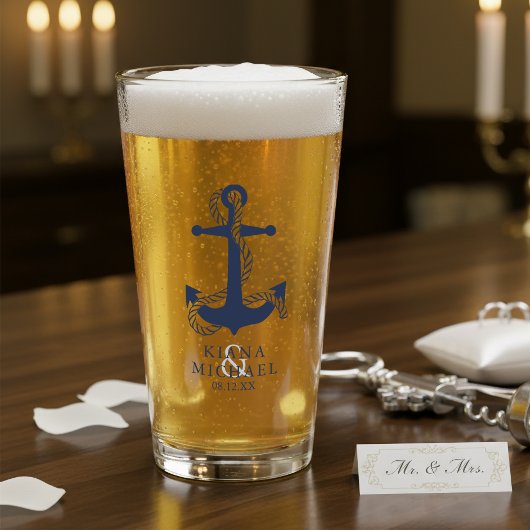 Blue Wave Anchor Wedding ID836 Glas