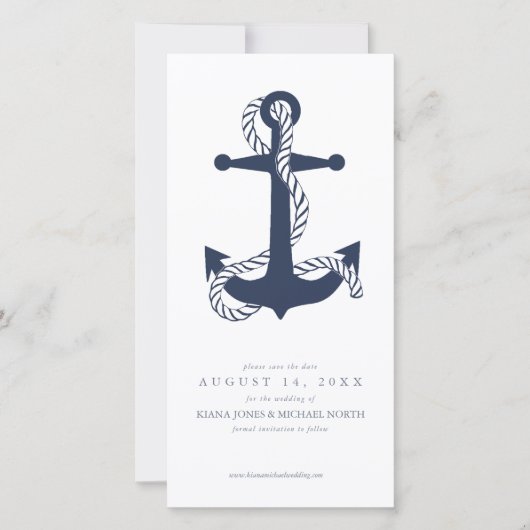 Blue Wave Anchor Wedding ID836 Save The Date (Vorderseite)