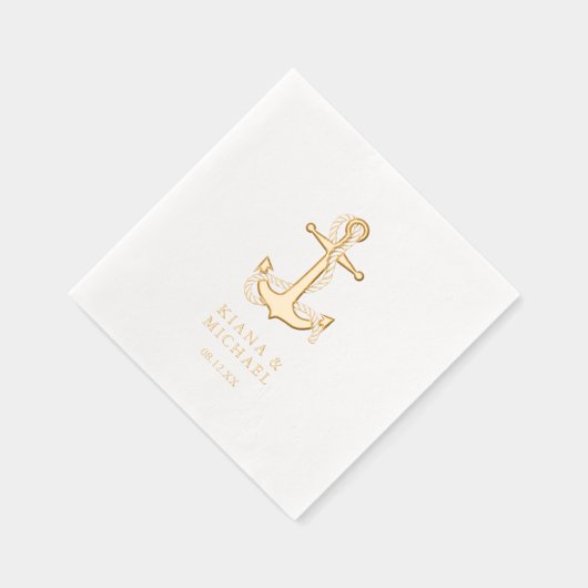 Blue Wave Anchor Wedding ID836 Servietten Mit Folie (Rechts)