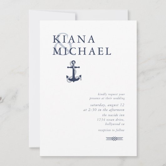 Blue Wave Anchor Wedding Navy/Wht ID836 (Vorderseite)