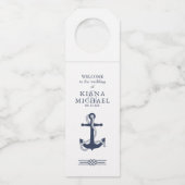 Blue Wave Anchor Wedding Navy/Wht ID836 Flaschenanhänger (Vorderseite)