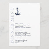 Blue Wave Anchor Wedding Navy/Wht ID836 Menükarte (Vorderseite)