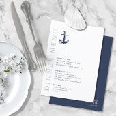 Blue Wave Anchor Wedding Navy/Wht ID836 Menükarte
