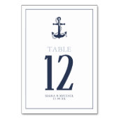 Blue Wave Anchor Wedding Navy/Wht ID836 Tischnummer (Vorderseite)