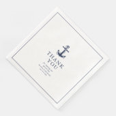 Blue Wave Anchor Wedding Thank You V2 ID836 Serviette (Ecke)