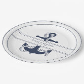 Blue Wave Anchor Wedding V2 Navy/Wht ID836 Pappteller (Schrägansicht)