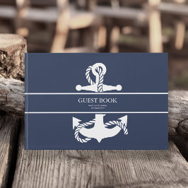 Blue Wave Anchor Wedding V2 Wht/Navy ID836 Gästebuch