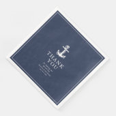 Blue Wave Anchor Wedding Vielen Dank V3 ID836 Serviette (Ecke)