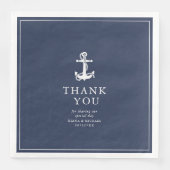 Blue Wave Anchor Wedding Vielen Dank V3 ID836 Serviette (Vorderseite)