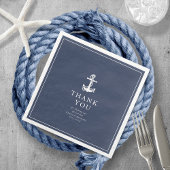 Blue Wave Anchor Wedding Vielen Dank V3 ID836 Serviette