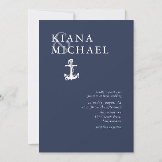 Blue Wave Anchor Wedding Wht/Navy ID836 (Vorderseite)