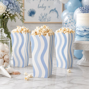 Blue Wave Baby Shower Popcorn Geschenkschachtel