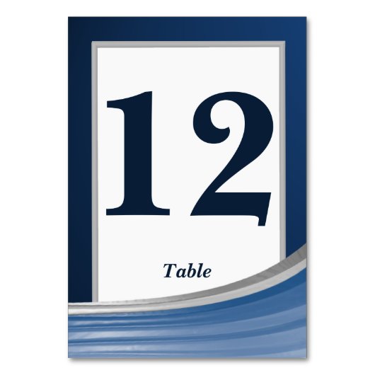 Blue Wave Bar Mitzvah Tischnummer (Rückseite)