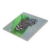 Blue Wave Butterfly auf dem Leaf Foto Fliese (Seite)