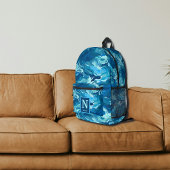 Blue Wave Camouflage Monogram Backpack Bedruckter Rucksack