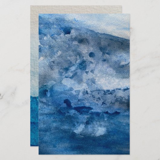 Blue Wave Card Briefpapier (Vorne/Hinten)