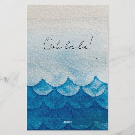 Blue Wave Card Briefpapier (Rückseite)