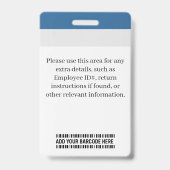 Blue Wave Custom Employee ID Abzeichen Ausweis (Rückseite)