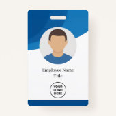 Blue Wave Custom Employee ID Abzeichen Ausweis (Vorderseite)