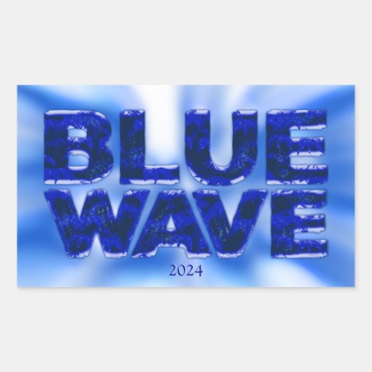 Blue Wave Democractic Rechteckiger Aufkleber (Vorderseite)