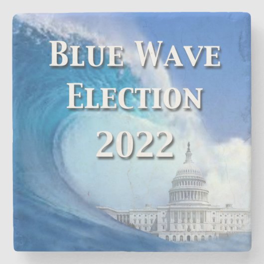 Blue Wave Election 2022 Stone Untersetzer (Vorderseite)