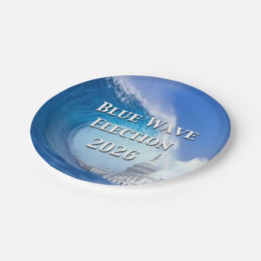 Blue Wave Election 2026 Pappteller (Schrägansicht)