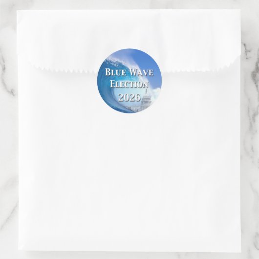Blue Wave Election 2026 Runder Aufkleber (Tasche)