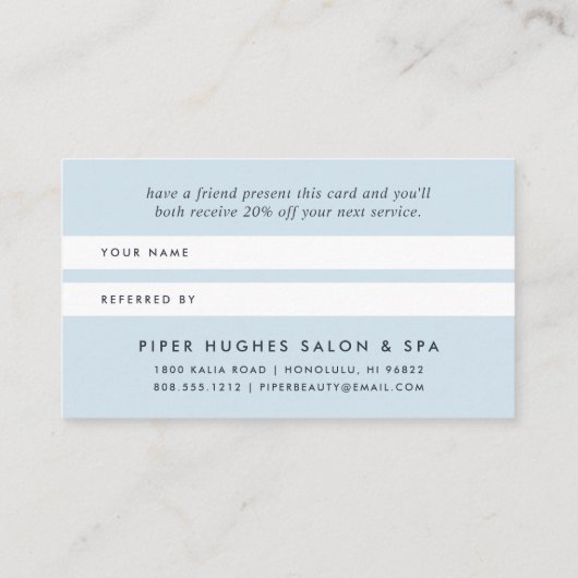 Blue Wave Geode Empfehlungskarte (Rückseite)