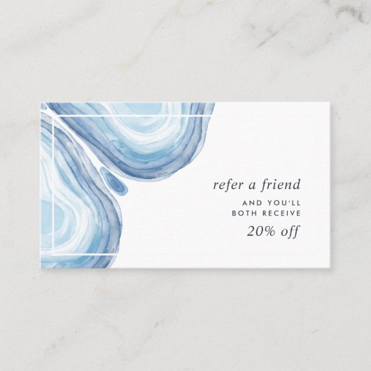 Blue Wave Geode Empfehlungskarte (Vorderseite)