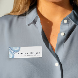 Blue Wave Geode Namenschild