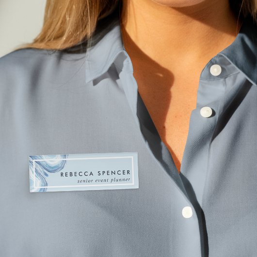 Blue Wave Geode Namenschild