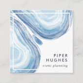 Blue Wave Geode Quadratische Visitenkarte (Vorderseite)