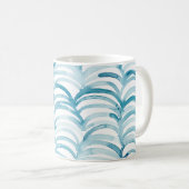 Blue Wave japanischer Style MusterIllustration Kaffeetasse (VorderseiteRechts)